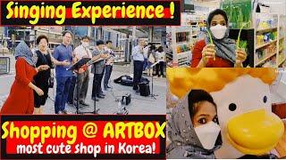 Shopping at ARTBOX  | Singing Experience in Korean street | Buy most cute products in Korea !!