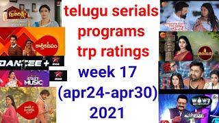 top 10 trp rating telugu serials and programs this week 17 2021