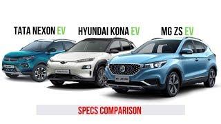 MG ZS EV v/s TATA NEXON EV v/s HYUNDAI KONA - ELECTRIC MOTOR, DIMENSIONS, RANGE, PRICE| GEEKYAUTO