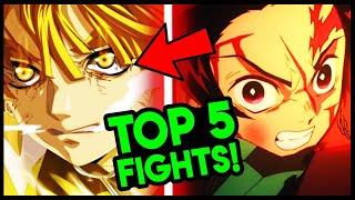 Top 5 Demon Slayer Fights! (Kimetsu no Yaiba Best Battles)