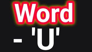 Top 10 positive words start with Letter -  ‘U' ll Word - 'U' ll