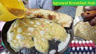 Ultimate Cheese Omelette Roll Making | Famous Agrawal Breakfast Hub of Nagpur | Indian Street Food