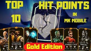 MK Mobile: TOP 10 highest HEALTH. Gold Edition!