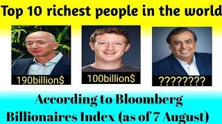 Top 10 richest people in the world New list 2020 || Bloomberg Billionaires Index (as of 7 August)