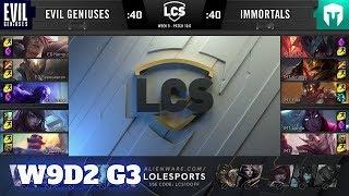 Evil Geniuses vs Immortals | Week 9 Day 2 S10 LCS Spring 2020 | EG vs IMT W9D2