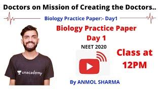 Biology Practice Paper | Day 1 | NEET 2020 | Anmol Sharma | Learnify