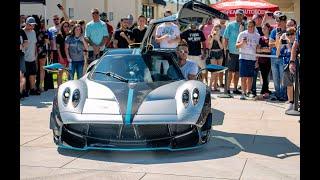 Lamborghini Bugatti Ferrari Drive By - Non Stop Supercar Traffic Best of Cars & Coffee Palm Beach