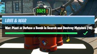 War: Plant or Defuse a Bomb in Search and Destroy Matches (10) - Fortnite Love & War Challenges