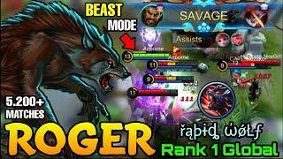SAVAGE!! Roger Beast Mode Insane 17 Kills - Top 1 Global Roger řąþɨȡ ώǿŁƒ - Mobile Legends