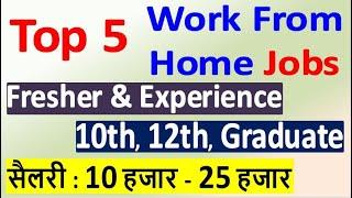 Top 5 Work from Home Jobs in 2020 ¦¦ 10th, 12th, Graduate ¦ Fresher & Experience ¦¦ 10k - 25k Salary