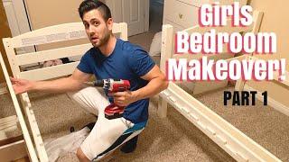 GIRLS COMPLETE BEDROOM MAKEOVER FROM TOP TO BOTTOM! / Extreme Bedroom Makeover Part 1