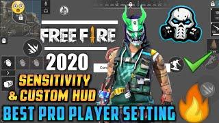 FREEFIRE BEST PRO PLAYER SETTINGS 2020 - MY SENSITIVITY & CUSTOM HUD GARENA FREEFIRE