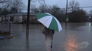 2-10-2020 Birmingham, Alabama Area Flooding - Cars Stalled - Homes Impacted - Heavy Rainfall