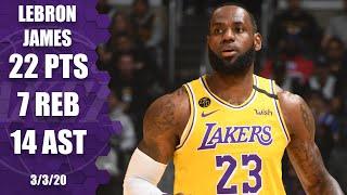 LeBron James drains shot from logo, with double-double in Lakers vs. 76ers | 2019-20 NBA Highlights