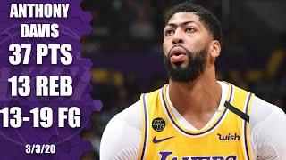 Anthony Davis goes off for 37 points in Lakers vs. 76ers | 2019-20 NBA Highlights