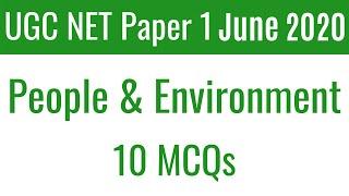 (Mock TEST 39) People & Environment Top 10 Most Expected MCQs For NTA UGC NET Paper 1 June 2020