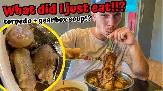 First time trying SUP TORPEDO (bull's penis soup) & GEARBOX SUP in Malaysia! - MALAYSIAN FOOD TOUR