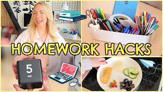 10 HOMEWORK HACKS + DIY STUDY TIPS | GET BETTER GRADES  |  Emily Norris AD