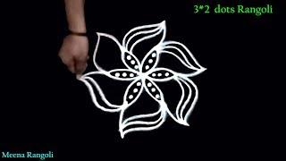 Super Rangoli design with 3 dots - Top Rangoli - Latest Rangoli designs