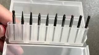 10pc 3X3mm carbide burr set