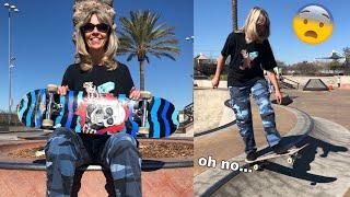 My mom tried to skate again...