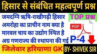 Haryana GK |District wise Gk|हिसार जिला|Hisar district gk||haryana Gk by Shivek Sir