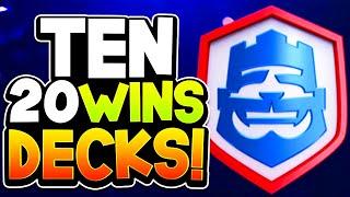 TOP 10 BEST DECKS for 20 WIN CHALLENGE! 