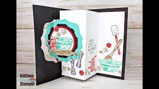 How to make a Swing Fold Card with the What's Cookin' Bundle from Stampin' Up! Kitchen Table Stamper