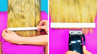 23 WAYS TO CUT HAIR LIKE A PRO || HAIR HACKS AND TIPS