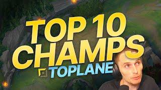 THE TOP 10 BEST TOPLANE CHAMPS TO CARRY WITH IN YOUR ELO.