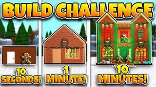 GINGERBREAD HOUSE BUILD OFF: 10 Seconds, 1 Minute, 10 Minutes Challenge! (Roblox Bloxburg Update)