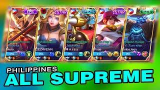 ALL SUPREME GAMEPLAY | Philippine Top Supreme in Rank | Mobile Legend Supreme in One Match ~ MLBB