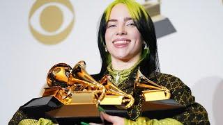 Billie Eilish wins five Grammy Awards after making album in bedroom