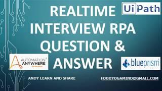 RPA top 10 Interview Questions and Answers | Realtime RPA Interview Questions and Answers | RPA Q&A