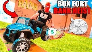 BOX FORT BANK ESCAPE With DIY Spy Gadgets! 24 Hour Box Fort City Challenge Day 5