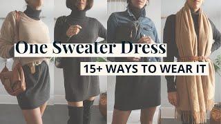 How to Style One Sweater Dress 15+ Ways! | Styling Closet Essentials | Slow Fashion