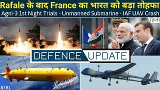 Defence Updates #781 - Agni-3 Night Trials, Unmanned Submarine, IAF Heron UAV Crash, K4 Test Delayed