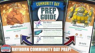 START NOW! TOP TIPS FOR SHINY *RHYHORN* COMMUNITY DAY PREP - 3X STARDUST & RHYPERIOR | POKÉMON GO