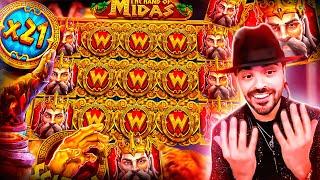 ROSHTEIN Insane Win 100.000€ on new slot  The Hand of Midas - TOP 5 Mega wins of the week