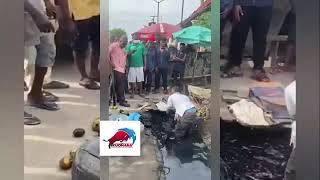 AFRICA - people selling food from gutter for public consumption