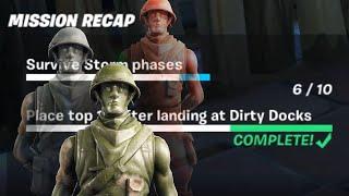 Place top 10 after landing at Dirty Docks in Team Rumble - Your Fortnite Guide