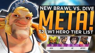 Overwatch: NEW Brawl vs. Dive Meta! - Season 21 Week 1 Hero Tier List