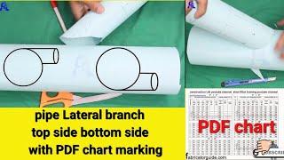 Pipe branch Top side and bottom side 45° degree 90°degree with PDF chart