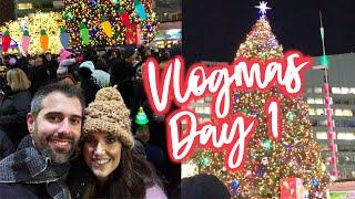 VLOGMAS DAY 1 - Christmas Tree Lighting in Detroit | Sarah Brithinee