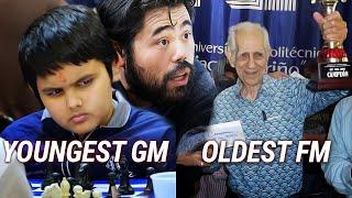 Youngest GM Abhimanyu Mishra and Oldest FM Salvador Diaz Carias