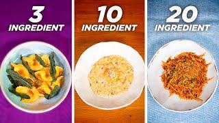 3-Ingredient vs. 10-Ingredient vs. 20-Ingredient Pasta • Tasty