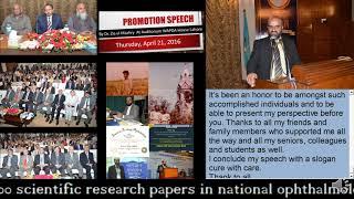 Promotion speech by A Professor Dr Zia ul Mazhry at Wapda House Auditotium 21 April 2016