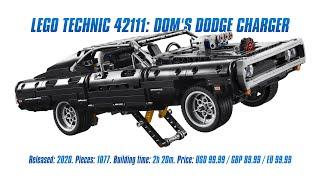 LEGO Technic 42111: Dom's Dodge Charger: Speed Build & Review [4K]