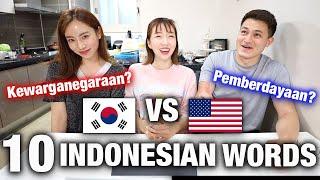 KOREAN vs. AMERICAN: WHO SAID IT BETTER? | 10 HARDEST INDONESIAN WORDS