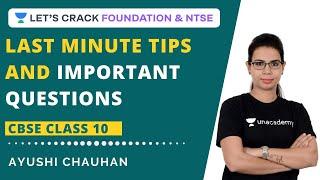 Last Minute Tips and Important Questions | CBSE Class 10th Science Board Exams | Ayushi Chauhan